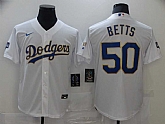 Dodgers 50 Mookie Betts White Nike 2021 Gold Program Cool Base Jersey,baseball caps,new era cap wholesale,wholesale hats